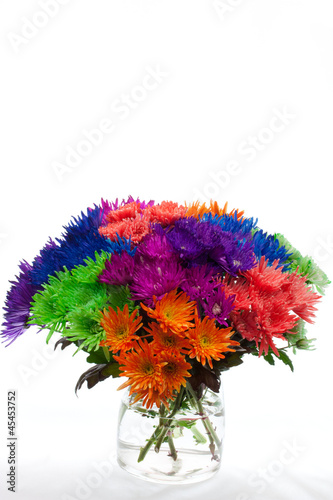 Bouquet of fresh flowers in very bright colors