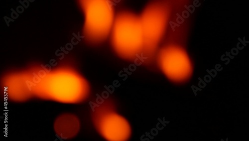 bokeh wood burning in the fireplace