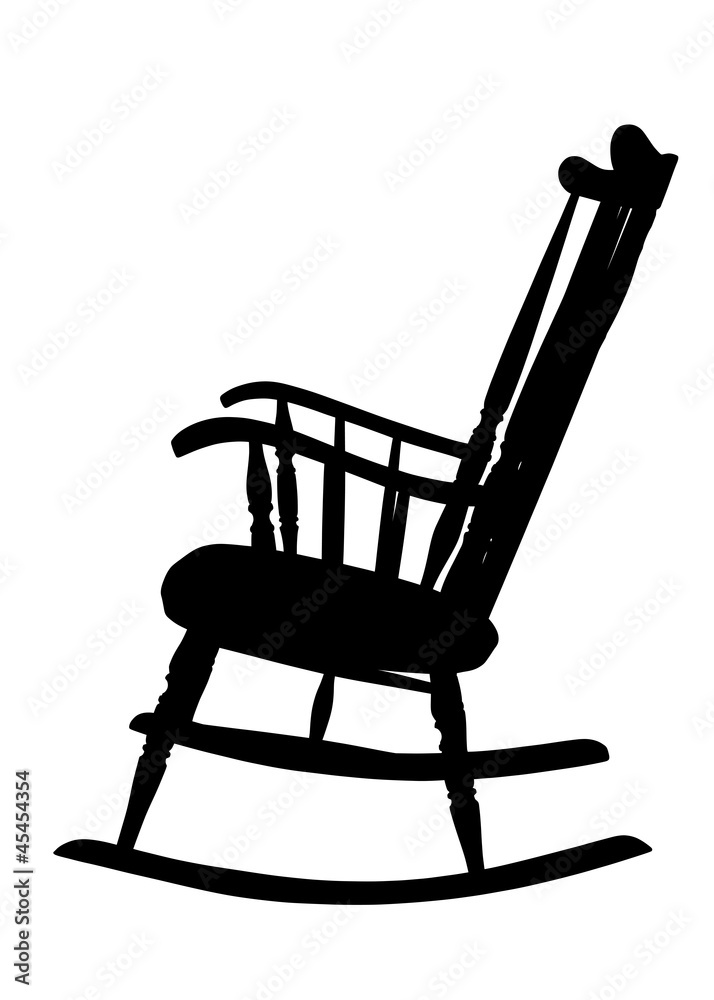 Wintage Rocking Chair Stencil Left Side Stock Vector Adobe Stock