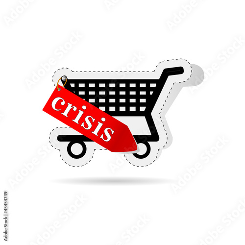 consumer basket with sign of crisis