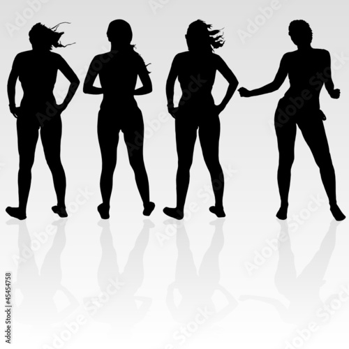girl four silhouette black