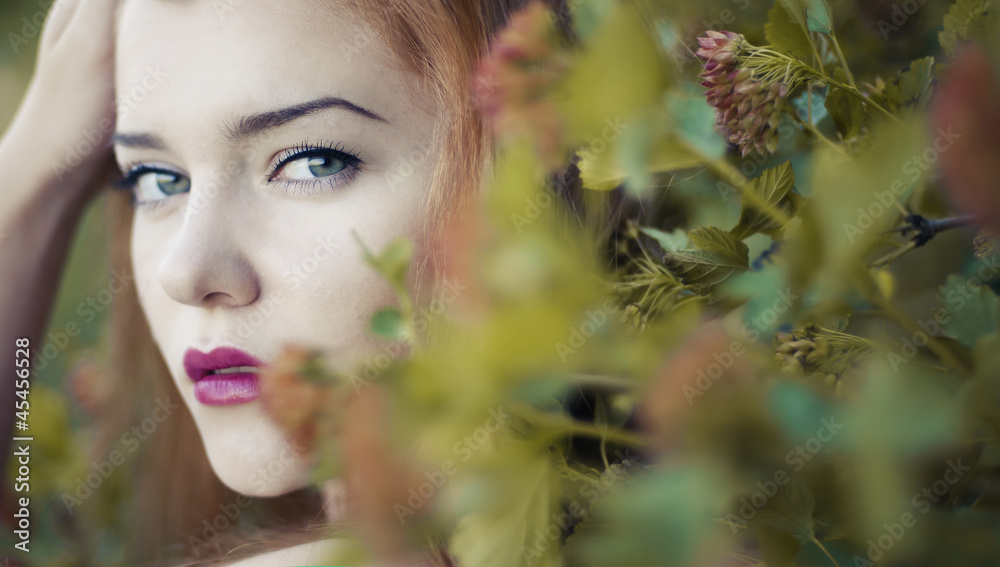 beautiful redheaded girl in the park beautiful redheaded girl in the park