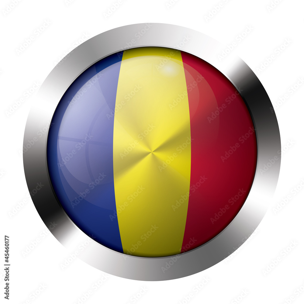 Fototapeta premium Metal and glass button - flag of andorra - europe