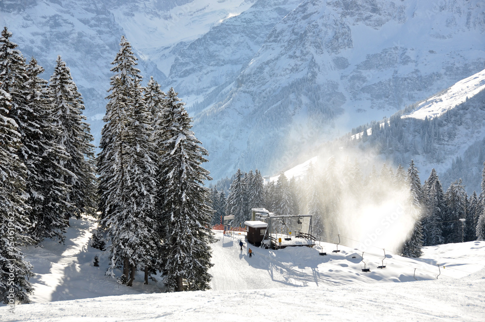 Ski lift in Braunwald, Switzerland