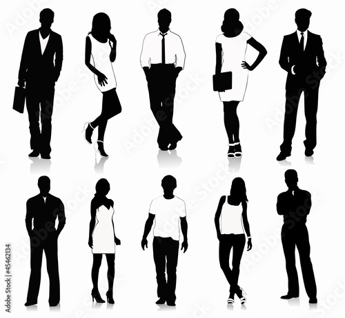 Collection of people silhouettes #45462134