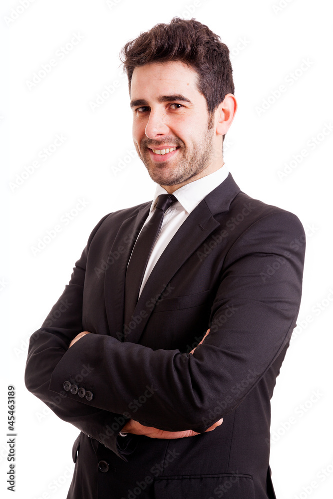 Smiling young business man isolated on white background Smiling young business man isolated on white background