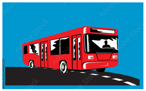 Coach Bus Shuttle Retro