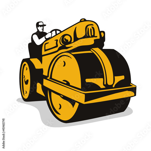 Vintage Road Roller Retro