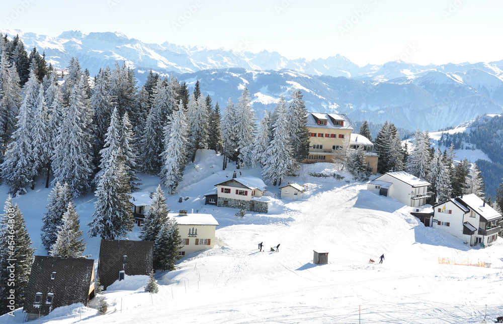 Fototapeta premium Pizol, famous Swiss skiing resort