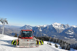 Snowplow in Pizol, famous Swiss skiing resort ..