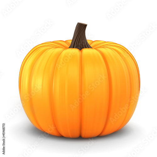 3d render of a pumpkin isolated in a white background