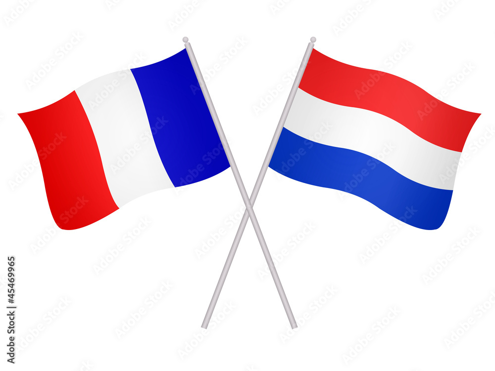 Drapeaux de l'alliance France Pays-Bas Stock Illustration | Adobe Stock