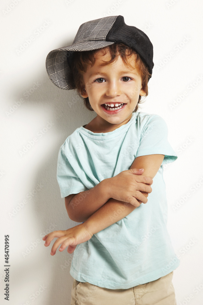 little boy with cap little boy with cap
