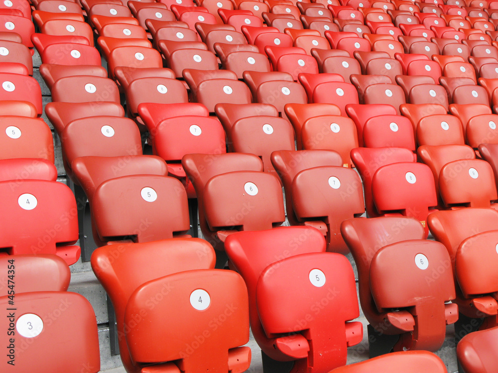 Red folding seats Red folding seats