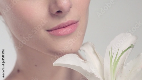 Beautiful model with flower