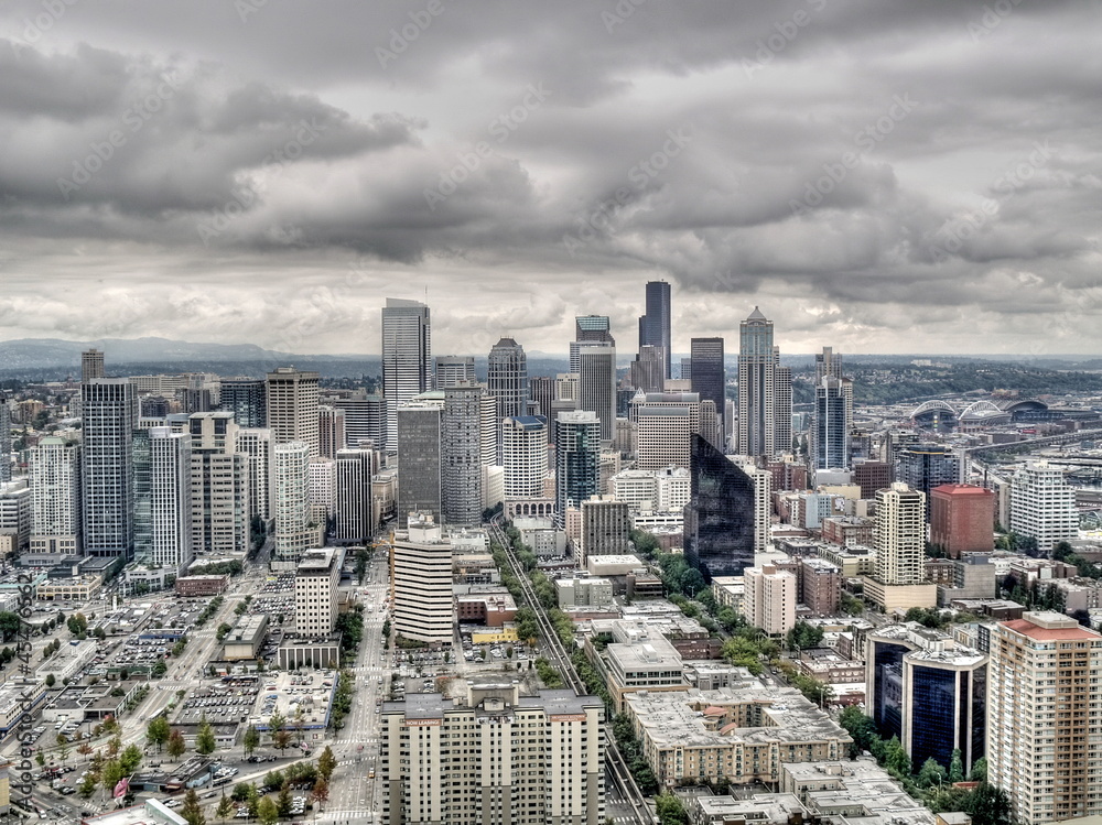 Fototapeta premium Aerial view of Seattle