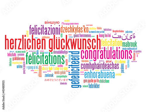 HERZLICHEN GLÜCKWUNSCH Schlagwortwolke (Glückwünsche Karte Gut)