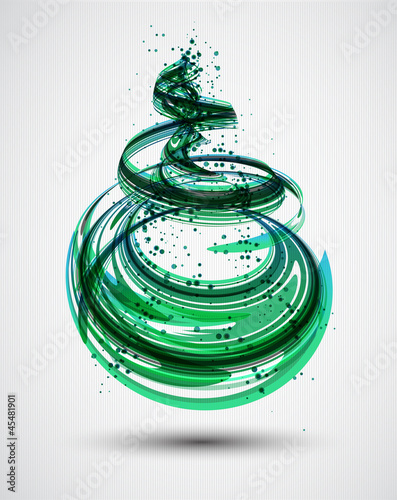 Abstract Green Spiral Background. Vector