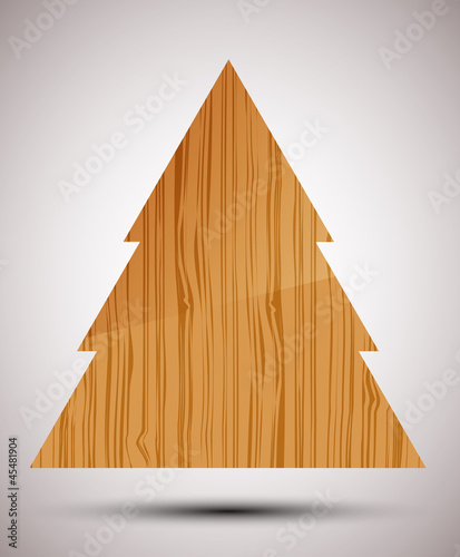 Abstract Wooden Christmas Tree. Vector