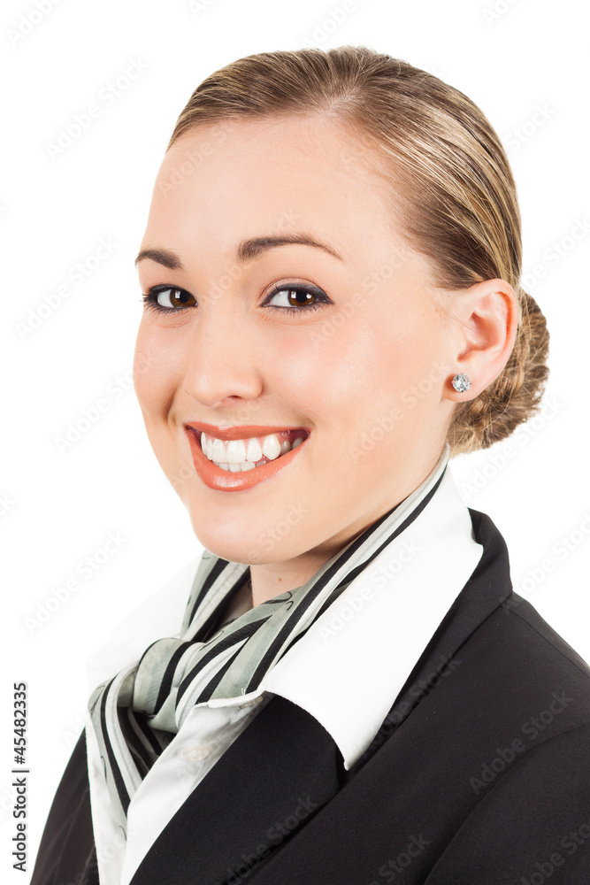 Happy young air hostess