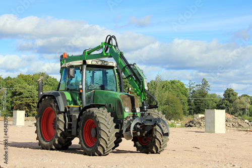 Grapple Tractor at Construction Site