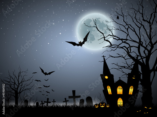 Halloween scary background, vector illustration