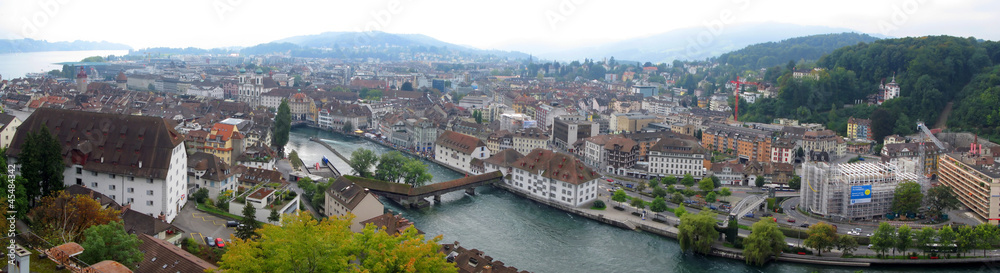 Panoramic view of Lucern, Switzerland
