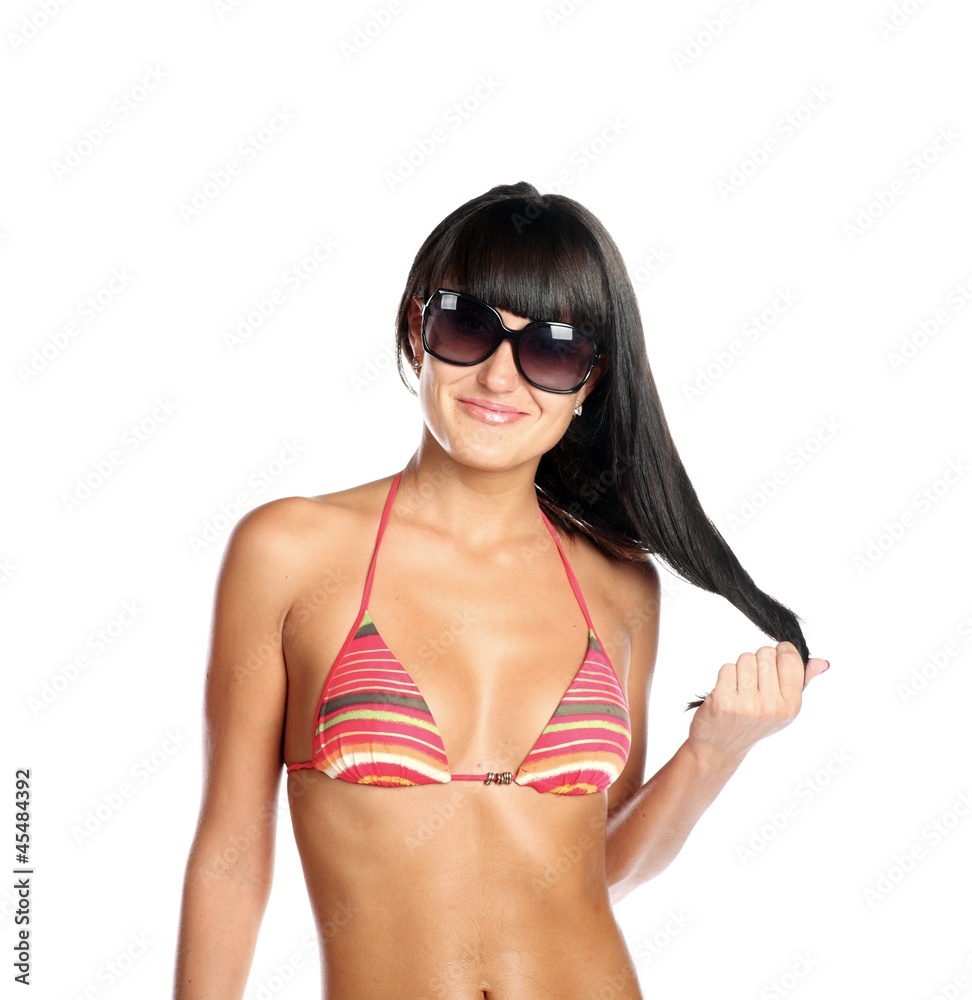 Obraz premium saxy girl in swimsuit