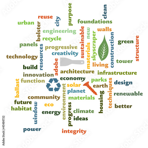 green and eco themed building graphic