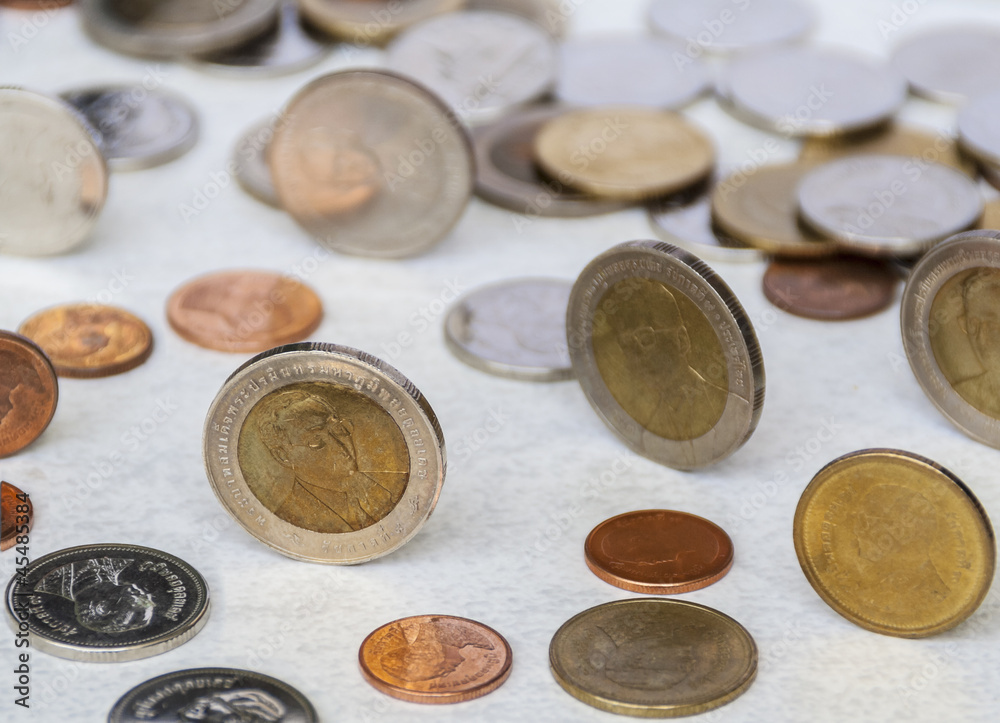 Conceptual image of Thai currency coins Conceptual image of Thai currency coins