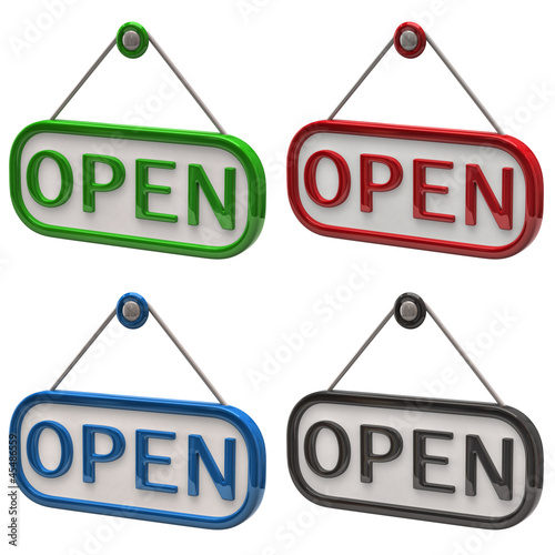 Set of open sign