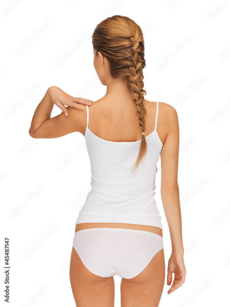 Obraz premium beautiful woman in cotton undrewear