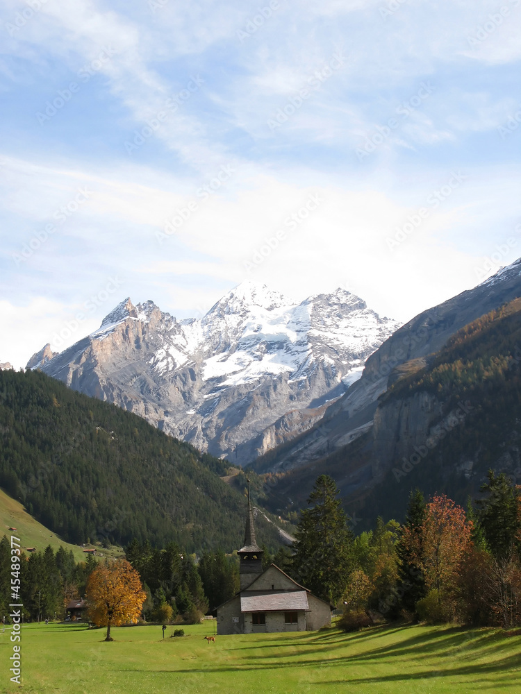 Majestic Alpine view in Kandersteg, Switzerland
