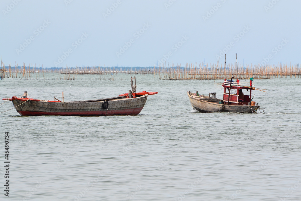 Small fishing boat in sea