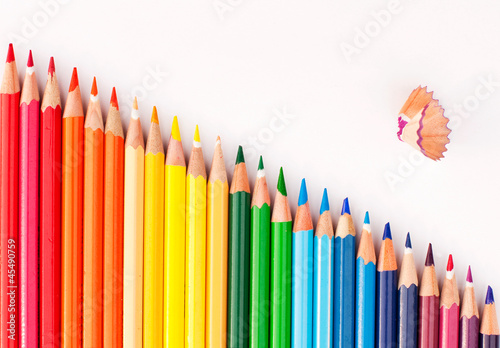 Color pencils in rainbow colors