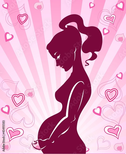 The logotype and illustration on theme - pregnancy