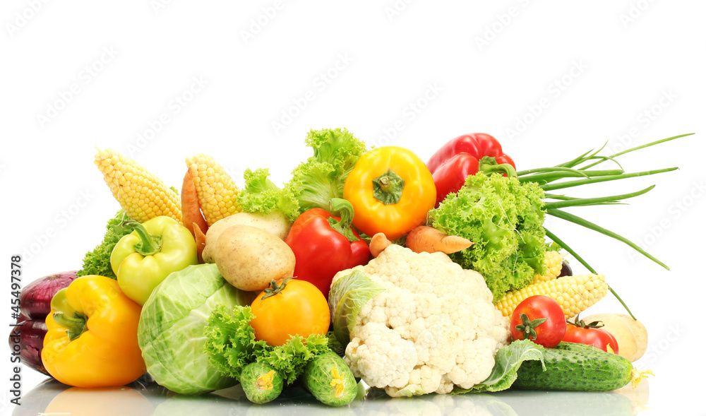 Fresh vegetables isolated on white Fresh vegetables isolated on white