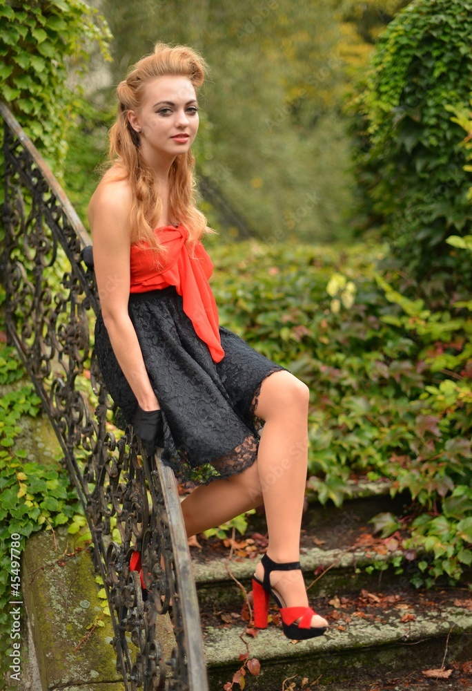Retro Woman in Garden Retro Woman in Garden