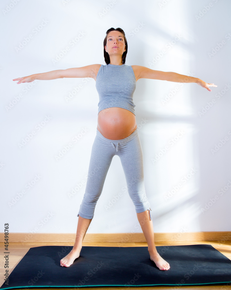 Beautiful pregnant woman gym fitness exercise