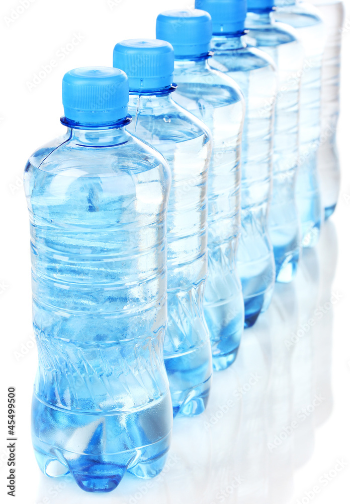 plastic bottles of water isolated on white plastic bottles of water isolated on white