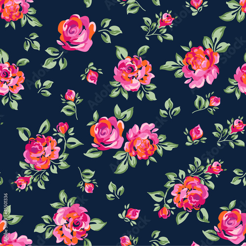 Fototapeta Naklejka Na Ścianę i Meble -  cute seamless rose background