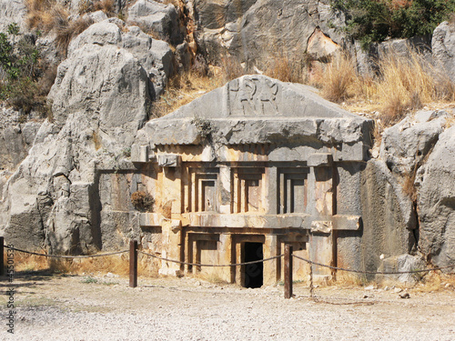 Obraz na plátně Ancient necropolis in Myra, Turkey