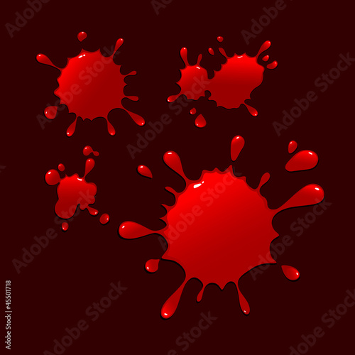 Abstract red blood drops, vector illustration