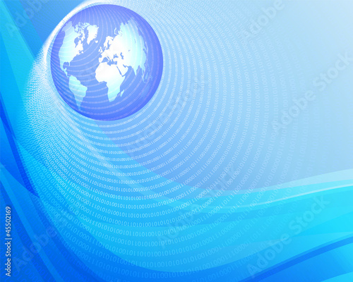 Blue background with globe 2