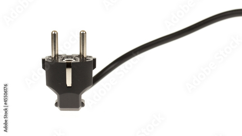 фотографія Black electric cable isolated