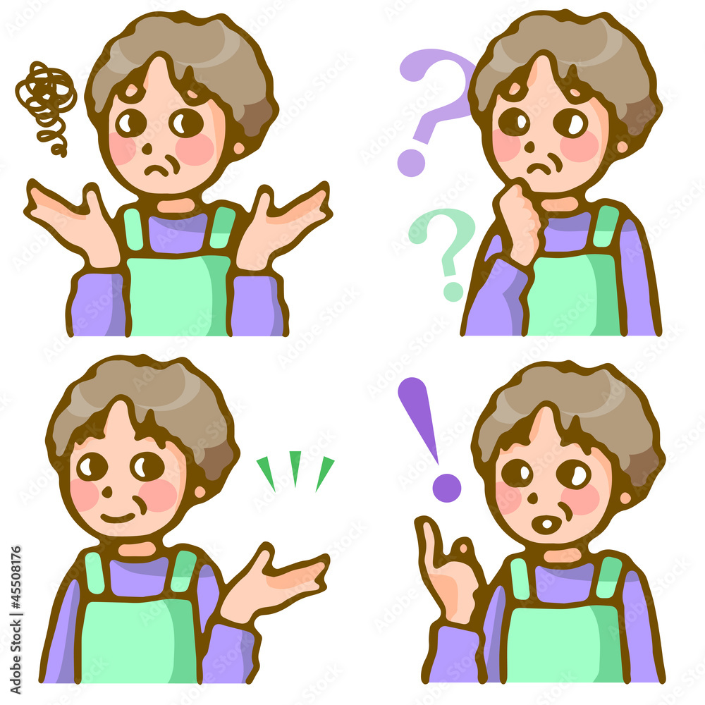 女性の表情４パターン