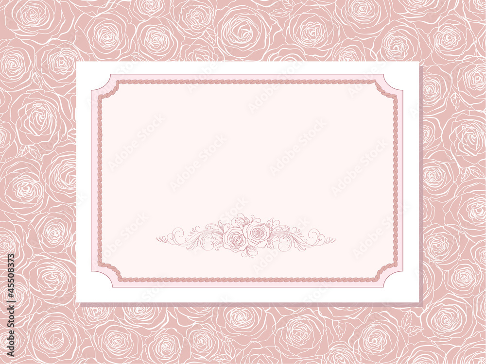 cute card with  roses