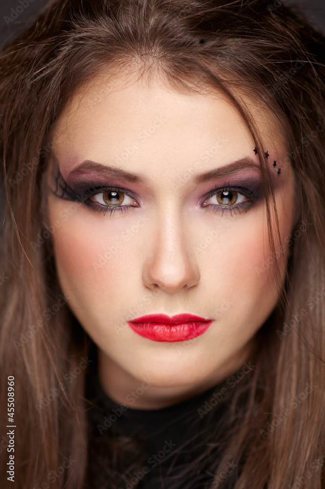beautiful girl with make-up style halloween beautiful girl with make-up style halloween
