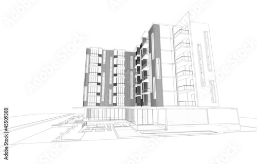 Wireframe of building
