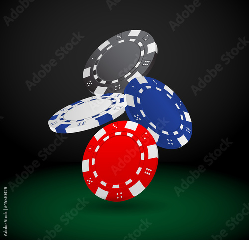 Illustration of Falling Poker Chips